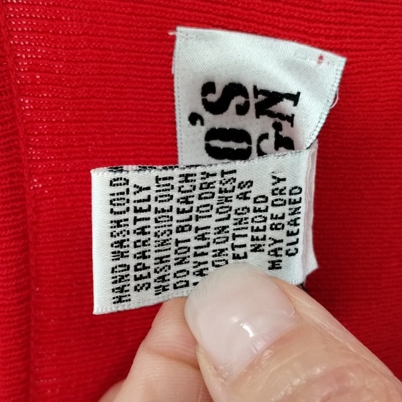 Chico's Designs tank solid red v neck size 3 XL 16 stretch sleeveless - Picture 4 of 7